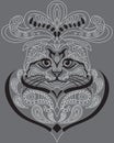 Monochrome ornamental cat 1