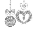 Monochrome Ornate Christmas Decorations, Happy New Year