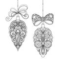 Monochrome Ornate Christmas Decorations, Happy New Year
