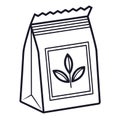 Monochrome Outline of a Seed Packet with Sprout Icon Royalty Free Stock Photo