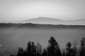 Monochrome panoramic view from Nosal, Tatra Mountains