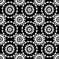 Monochrome theme as seamless background. Black and white pattern for graphic design. Royalty Free Stock Photo