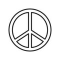 Monochrome peace sign line icon vector illustration. Simple outline logo symbol agreement, alliance