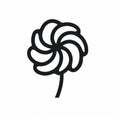 Monochrome Peppermint Lollipop Icon In Minimalist Graphic Style