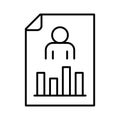 Monochrome personal achievement icon vector illustration diploma with achieve skills index scale