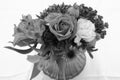 monochrome photo of a bouquet of flowers Royalty Free Stock Photo