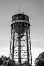 Monochrome photography of a old steel water tower in Zagreb.