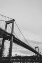 Monochrome picture of Bordeaux metal bridge.