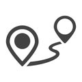 Monochrome pin destination icon vector illustration map pointer location, navigation, gps position Royalty Free Stock Photo