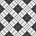 Monochrome plaid fabric background. Abstract seamless vector pattern.