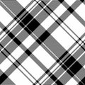 Monochrome plaid pattern, timeless design. Seamless tartan texture in black and white. Ideal for backgrounds, apparel, crafts, and Royalty Free Stock Photo