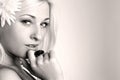 Monochrome portrait of a beautiful blonde Royalty Free Stock Photo