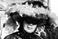 Monochrome portrait of a masked lady Royalty Free Stock Photo