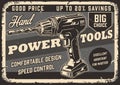 Monochrome poster with hand cordless drill
