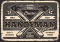 Monochrome poster with handyman service symbol