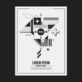 Monochrome poster template with abstract creature