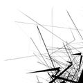 Monochrome random chaotic edgy lines abstract artistic pattern