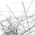 Monochrome random chaotic edgy lines abstract artistic pattern