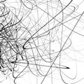 Monochrome random chaotic squiggle lines abstract artistic patte Royalty Free Stock Photo