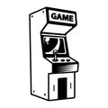 Monochrome retro arcade game machine concept