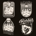 Monochrome retro barbershop prints