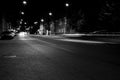 Monochrome road of the night city