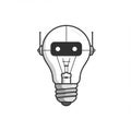 Monochrome Robot Lightbulb Illustration Royalty Free Stock Photo