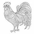 Monochrome Rooster Coloring Page Inspired By Aykut Aydogdu