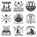 Monochrome Samurai Emblems Set