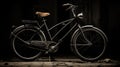 monochrome scene of a classic vintage bike