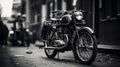 monochrome scene of a classic vintage bike