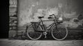 monochrome scene of a classic vintage bike