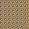 Monochrome seamless abstract geomatric pattern in blue and yellow texture