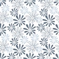Monochrome. Seamless background. Simple flat floral motif . . Vector outlines and silhouettes