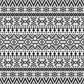 Monochrome Seamless ethnic pattern texture background design vector Royalty Free Stock Photo