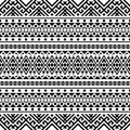 Monochrome Seamless ethnic pattern texture background design vector Royalty Free Stock Photo