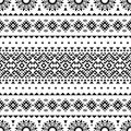 Monochrome Seamless ethnic pattern texture background design vector Royalty Free Stock Photo
