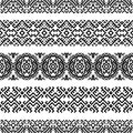 Monochrome Seamless Etnic Pattern background Royalty Free Stock Photo