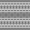 Monochrome Seamless Etnic Pattern background Royalty Free Stock Photo