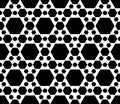 Monochrome seamless pattern, black & white hexagonal structure