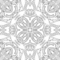 Monochrome Seamless Pattern with Floral Ethnic Motif Royalty Free Stock Photo