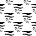 Monochrome seamless pattern. Paint spots. Vector illustration Royalty Free Stock Photo