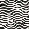 Monochrome seamless pattern with wavy shapes. Royalty Free Stock Photo