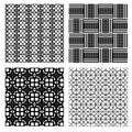 Monochrome seamless patterns set. abstract vector background. Royalty Free Stock Photo