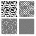 Monochrome seamless patterns set. abstract vector background. Royalty Free Stock Photo