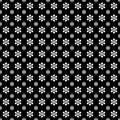 Monochrome seamless stylized snowflake pattern background - geometrical vector Christmas decoration graphic Royalty Free Stock Photo