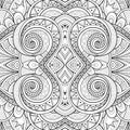 Monochrome Seamless Tile Pattern, Fancy Kaleidoscope Royalty Free Stock Photo