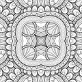 Monochrome Seamless Tile Pattern, Fancy Kaleidoscope Royalty Free Stock Photo