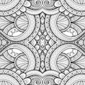 Monochrome Seamless Tile Pattern, Fancy Kaleidoscope Royalty Free Stock Photo