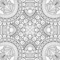 Monochrome Seamless Tile Pattern, Fancy Kaleidoscope Royalty Free Stock Photo